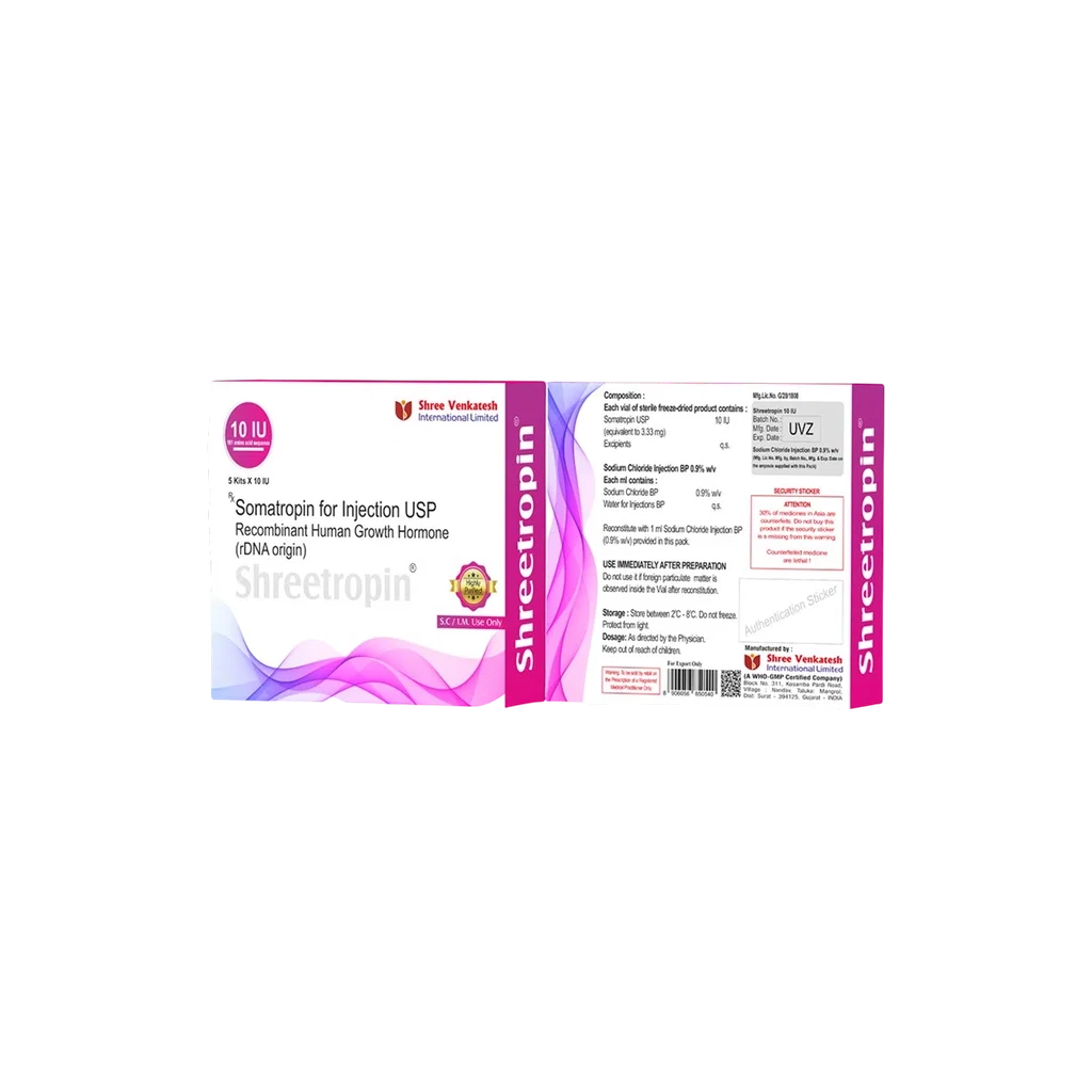 Shreetropin - 5 VIALS (10 IU + INJECTION MIX)